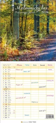 Kalendarz 2026 wieloplanszowy wąski - Malowniczy..