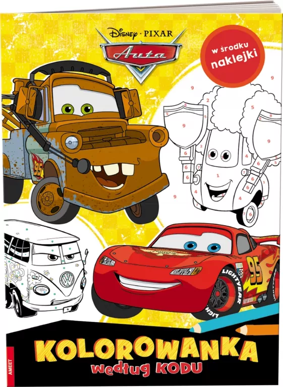 Disney Pixar. Auta. Kolorowanka według kodu - tantis.pl