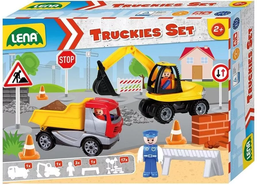 Zestaw pojazdów budowlanych z akcesoriami - tantis.pl