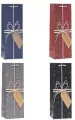 Torebka ozdobna na butelkę 12x35x9cm mix ROZETTE. 1 sztuka - tantis.pl