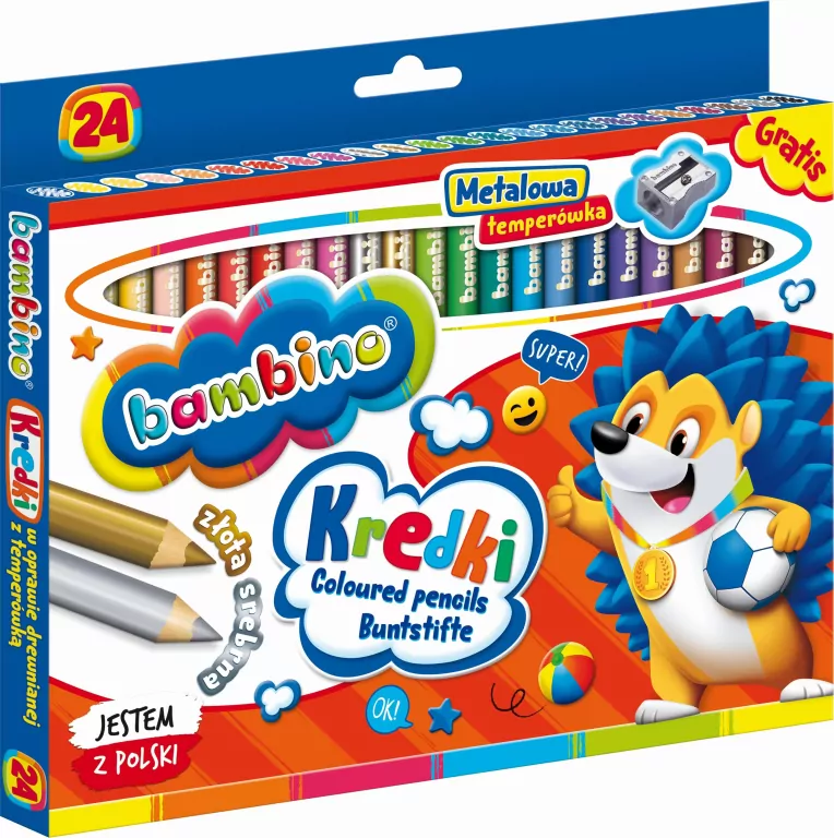 Kredki Bambino 24 kolory + temperówka - tantis.pl