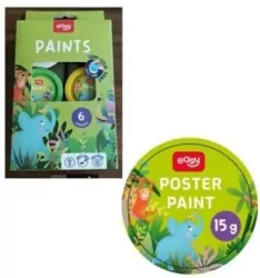 Farby plakatowe 15g x 6 kolorów EASY