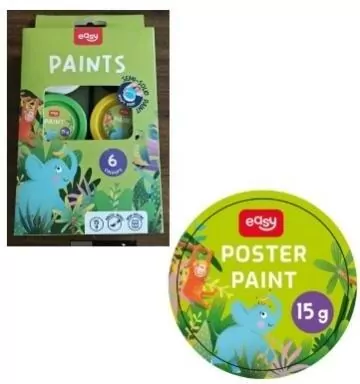 Farby plakatowe 15g x 6 kolorów EASY