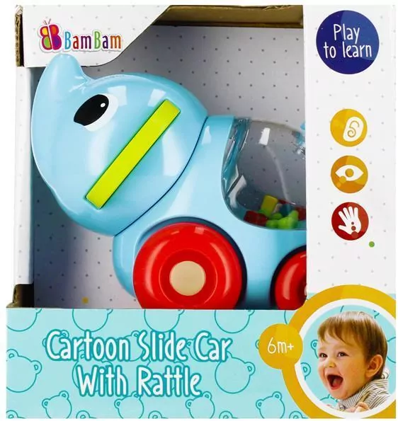 Grzechotka pojazd słonik BAM BAM - tantis.pl