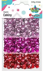 Cekiny okrągłe 8mm zestaw metaliczny 3 kolory x5g