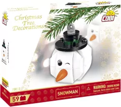 Dekoracja choinkowa z klocków - Bałwanek