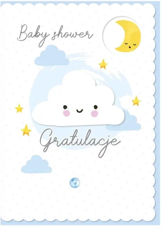 Karnet B6. Baby shower niebieski - tantis.pl