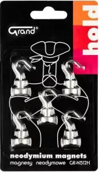 Magnesy neodymowe z haczykiem 12mm GRAND