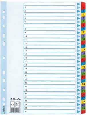 Esselte. Przekładki A4, Numeryczne 1-31