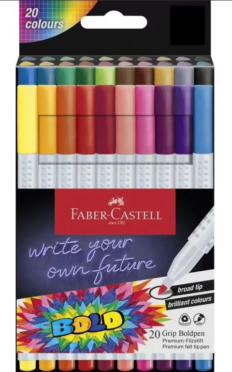 Flamastry Grip Boldpen 20kol FABER CASTELL - tantis.pl