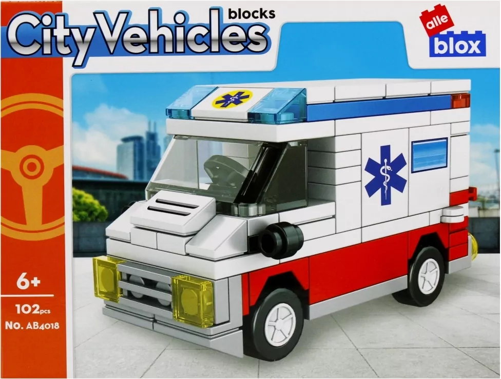 Klocki konstrukcyjne City 102 elementy. Ambulans - tantis.pl