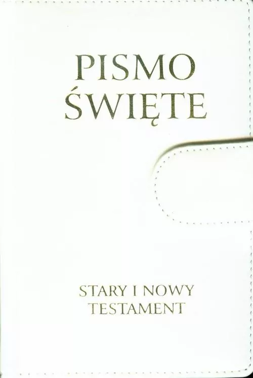 Pismo Święte Stary i Nowy Testament. Małe, białe, z zapięciem - tantis.pl