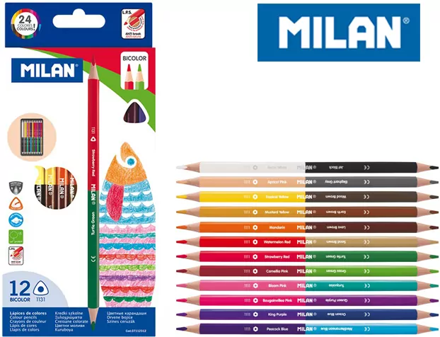 Kredki trójkątne. Bicolor. 24 kolory - tantis.pl