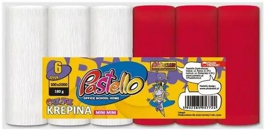 Krepina mini 10x250cm 180g biało-czerwony - tantis.pl