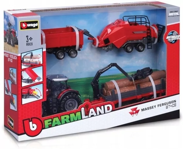 Tractor Gift Set Massey Ferguson 8740S BBURAGO - tantis.pl