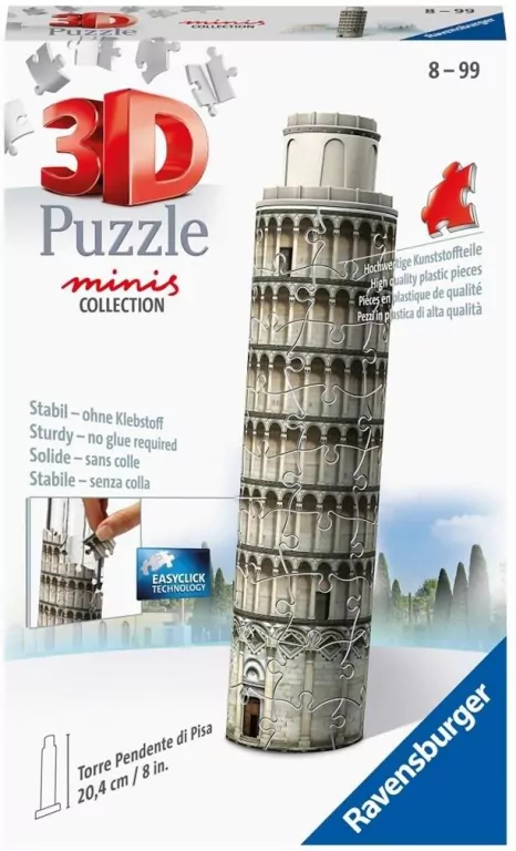 Ravensburger. Puzzle 3D, Mini budowle 54 elementy. Krzywa Wieża w Pizie - tantis.pl