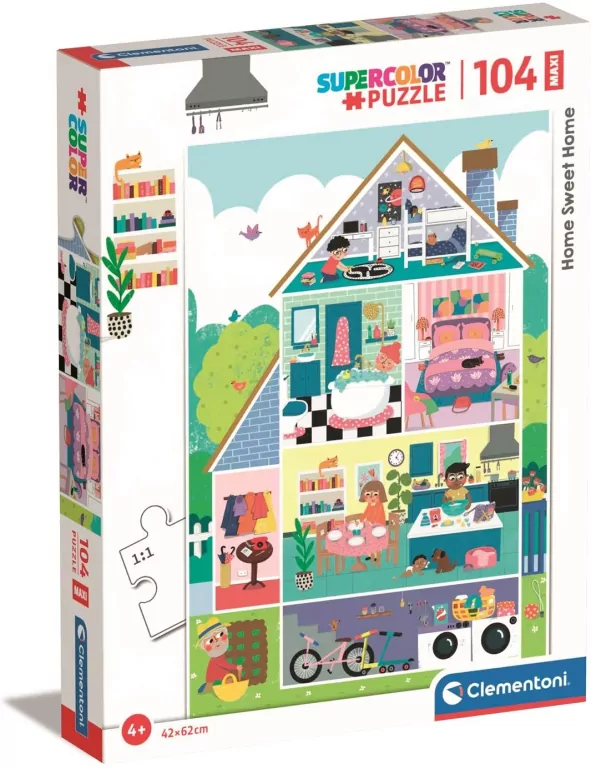 Puzzle 104. Maxi. Super Kolor. Home sweet home. 23775 - tantis.pl