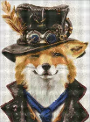 Diamentowa mozaika. Steampunkowy lis 30x40cm