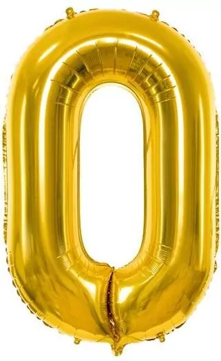 Balon foliowy cyfra 0 86cm złoty - tantis.pl