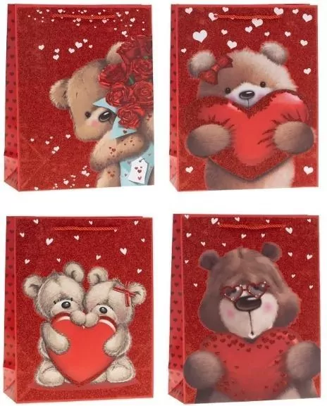 Torebka prezentowa 18x23x8cm mix ROZETTE - tantis.pl
