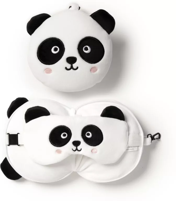 Poduszka podróżna i maska na oczy Panda - tantis.pl