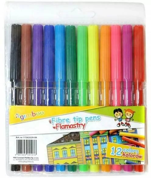 Flamastry GIMBOO 12 kolorów - tantis.pl