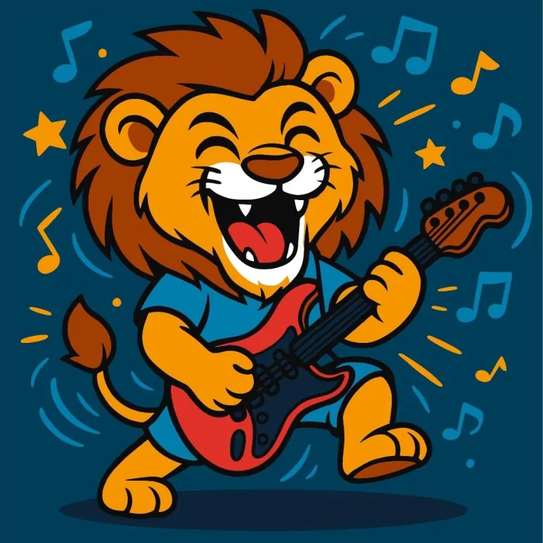 Malowanie po numerach - Lew z gitarą Kids 25x25cm - tantis.pl