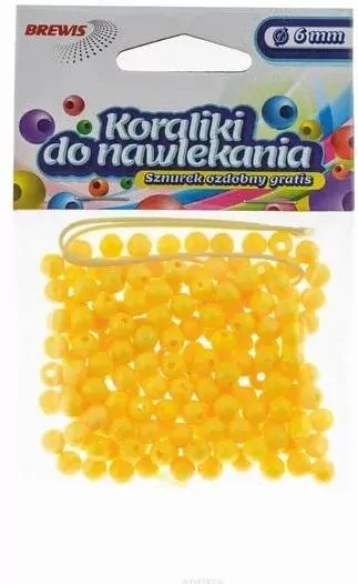 Koraliki do nawlekania żółte. 6mm 16g - tantis.pl