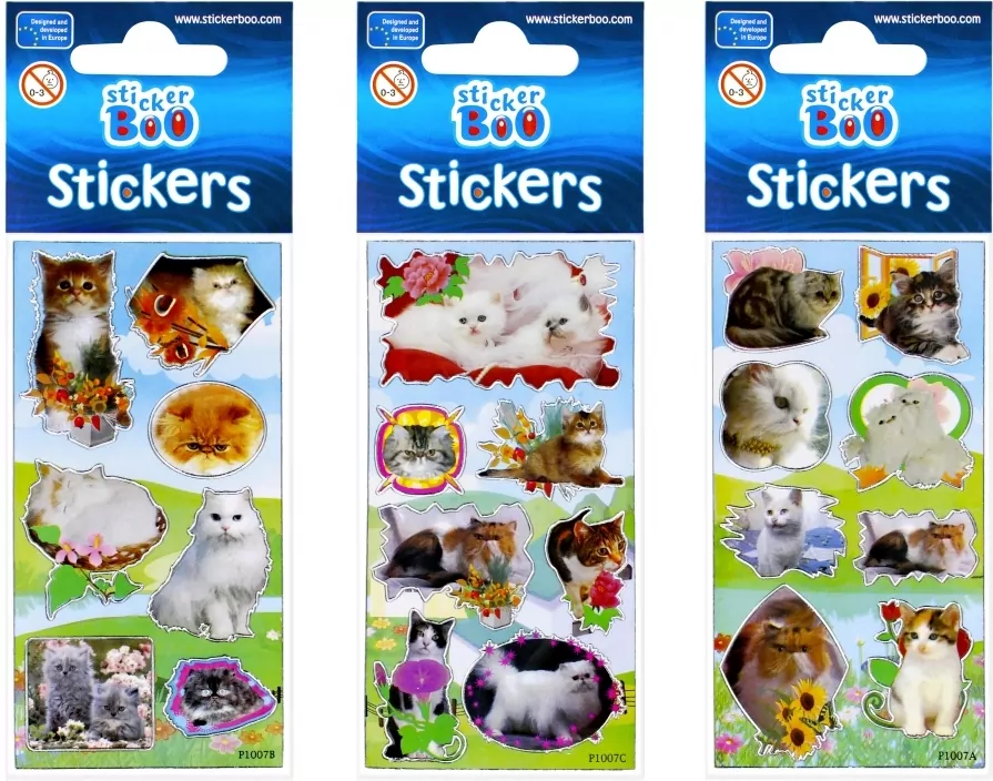 Naklejki Sticker BOO silver urocze kotki. - tantis.pl