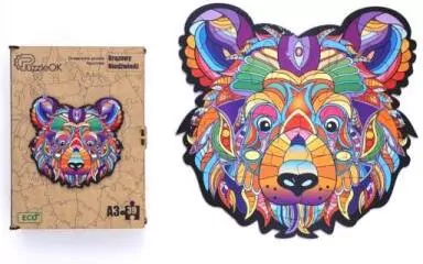 Puzzle drewniane eko 39. Brązowy niedźwiedź - tantis.pl
