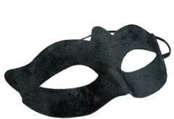 Ozdoba karnawałowa maska wenecka aksamit czarna
