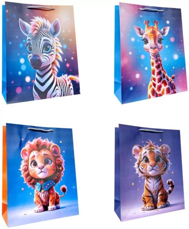 Torebka prezentowa dziecięca S Zwierzęta ZOO mix - tantis.pl