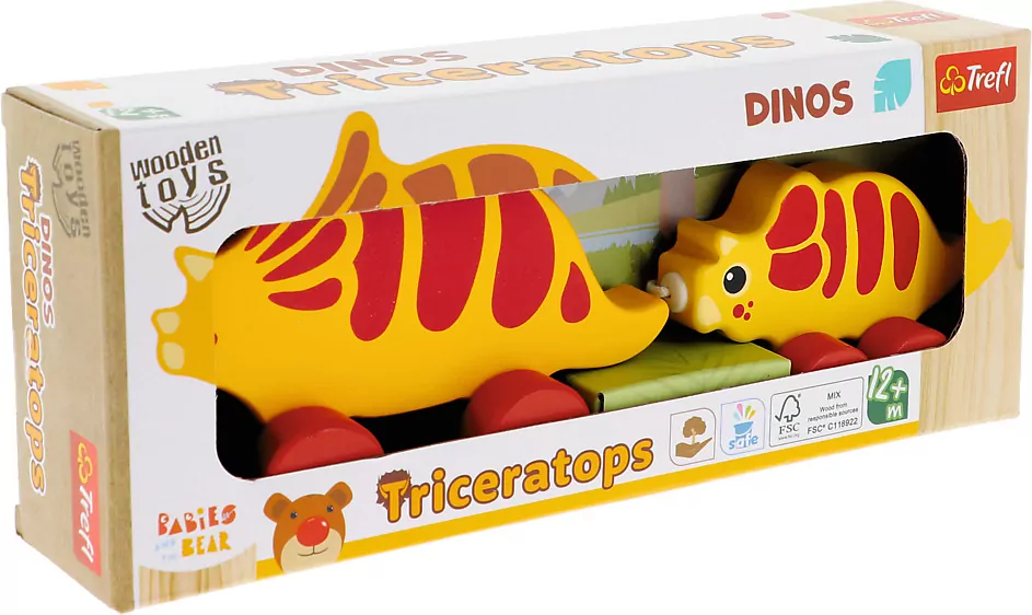 Zabawka drewniana Dinos Triceratops 61745 - tantis.pl