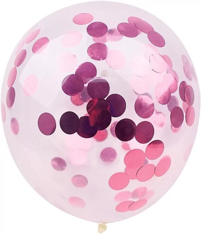 Balon z konfetti różowy 6 szt PARTY GO - tantis.pl