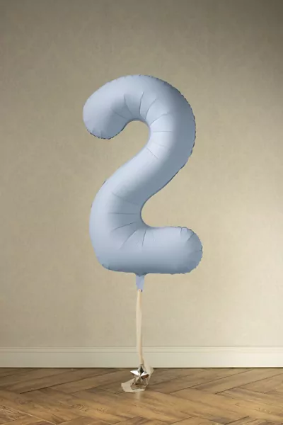 Balon foliowy cyfra 2 86cm mglisty niebieski - tantis.pl