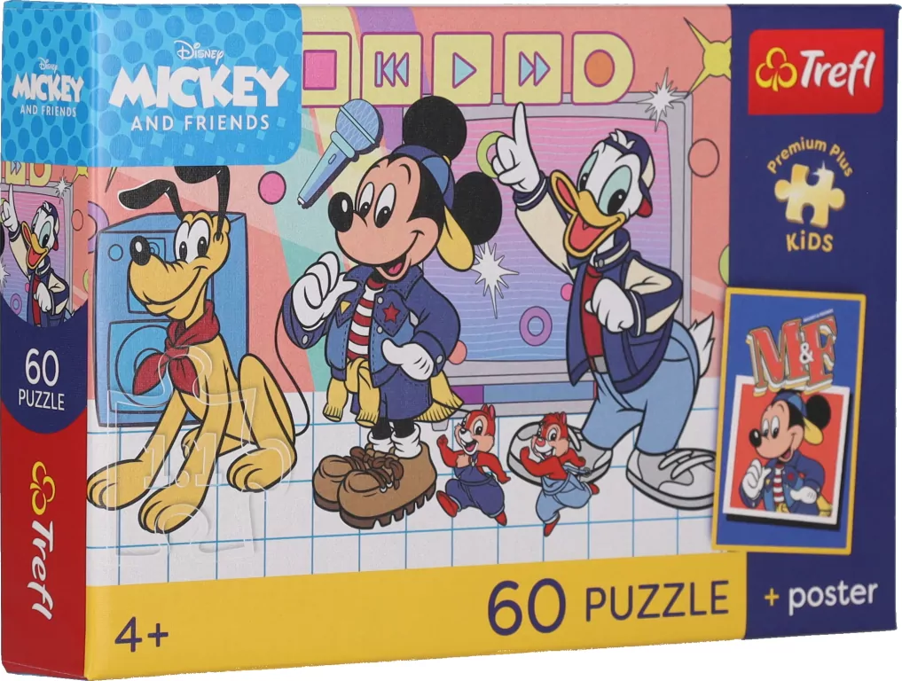 Puzzle 60 Disney Mysia ekipa + plakat TREFL - tantis.pl