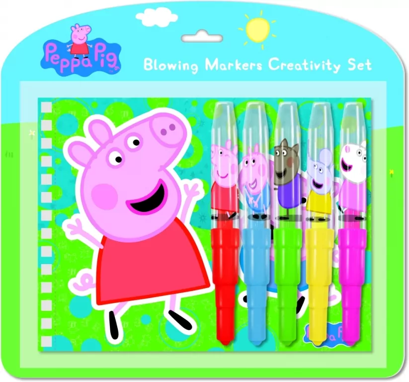 Zestaw markery Peppa + notes +szablon - tantis.pl