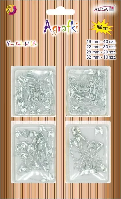 Agrafki srebrne mix wielkości 100szt - tantis.pl