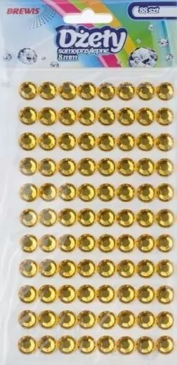 Dżety samoprzylepne złote 8mm 88szt - tantis.pl