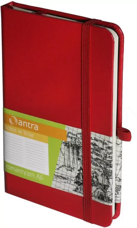 Notes A6 linia. Romantyzm. Czerwony - tantis.pl