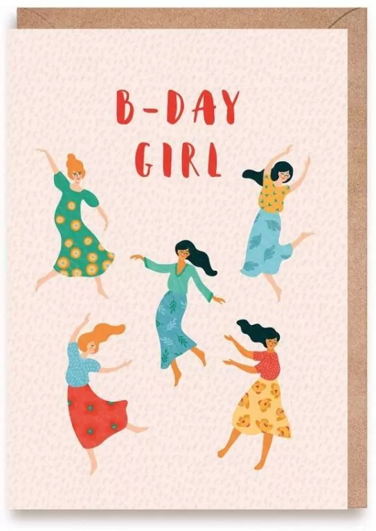 Kartka urodzinowa B-Day Girl, eko koperta - tantis.pl