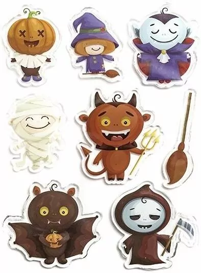 Naklejki żelowe Halloween 8szt - tantis.pl