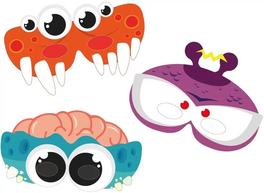 Maski Monster party, 3 sztuki - tantis.pl