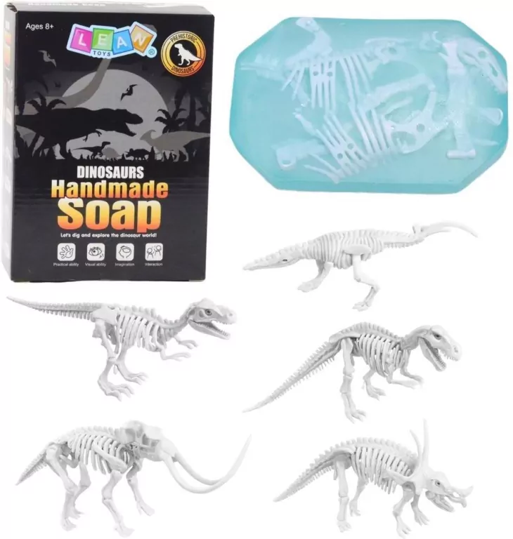 Zestaw kreatywny 2w1 tworzenie mydła Dinozaury - tantis.pl