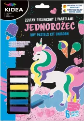 Zestaw rysunkowy z pastelami Jednorożec KIDEA