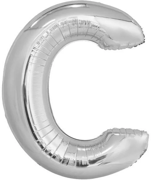 Balon foliowy litera C srebrna 69,5x86cm - tantis.pl