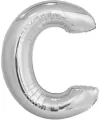 Balon foliowy litera C srebrna 69,5x86cm - tantis.pl