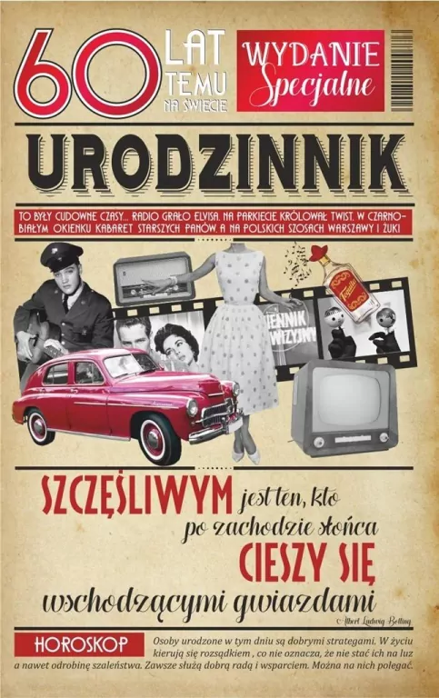 Kartka okolicznościowa. Urodziny 60 - tantis.pl