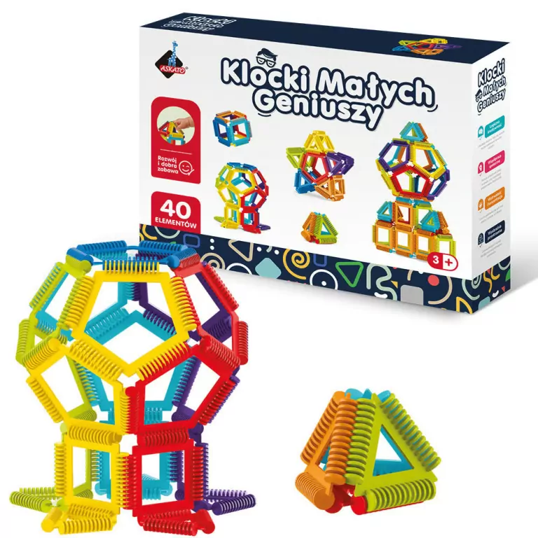 Klocki małych geniuszy - geometryczne szczotki 40 elementów - tantis.pl