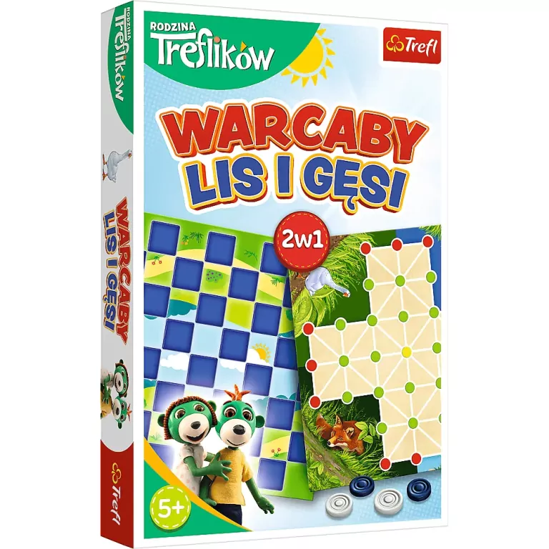 Warcaby 2w1 Lis i Gęsi. Rodzina Treflików - tantis.pl